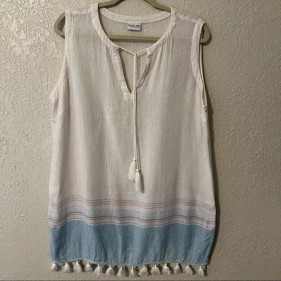 Rachel Zoe women’s linen blend sleeveless tunic top - Picture 1 of 5